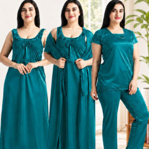 4 Part Long Pant Night Dress - Sky
